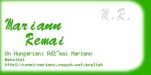 mariann remai business card